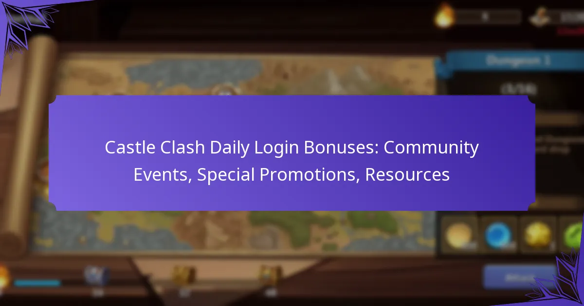 Castle Clash Daily Login Bonuses: Community Events, Special Promotions, Resources