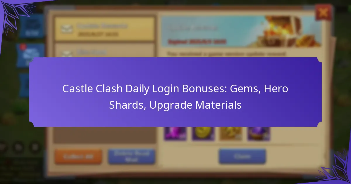 Castle Clash Daily Login Bonuses: Gems, Hero Shards, Upgrade Materials