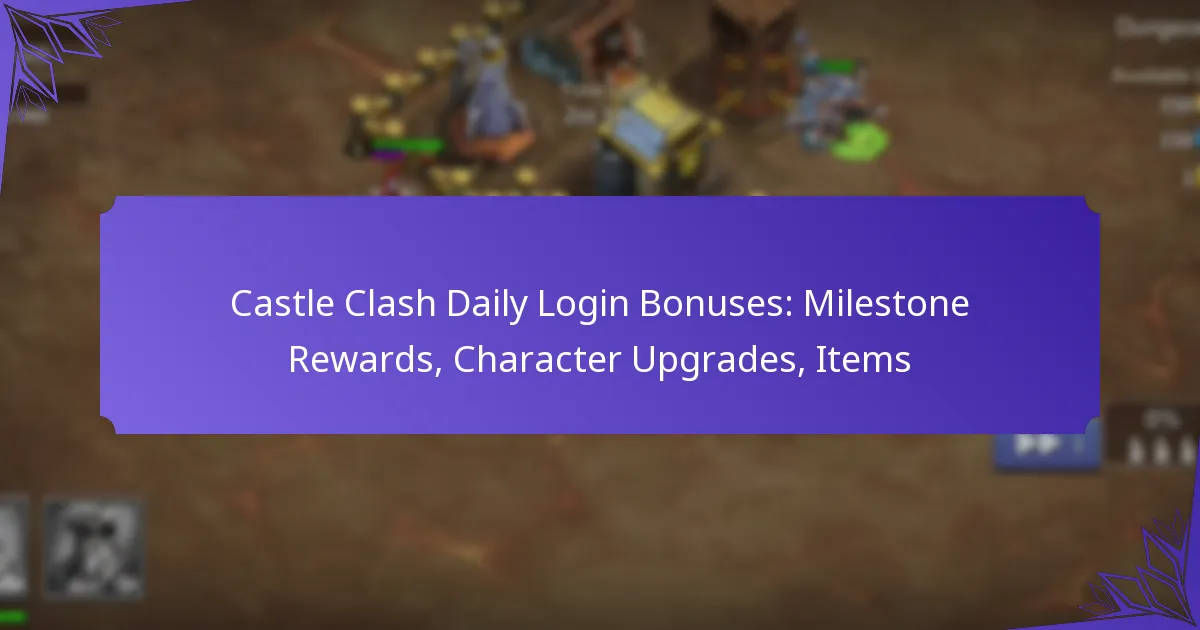 Castle Clash Daily Login Bonuses: Milestone Rewards, Character Upgrades, Items