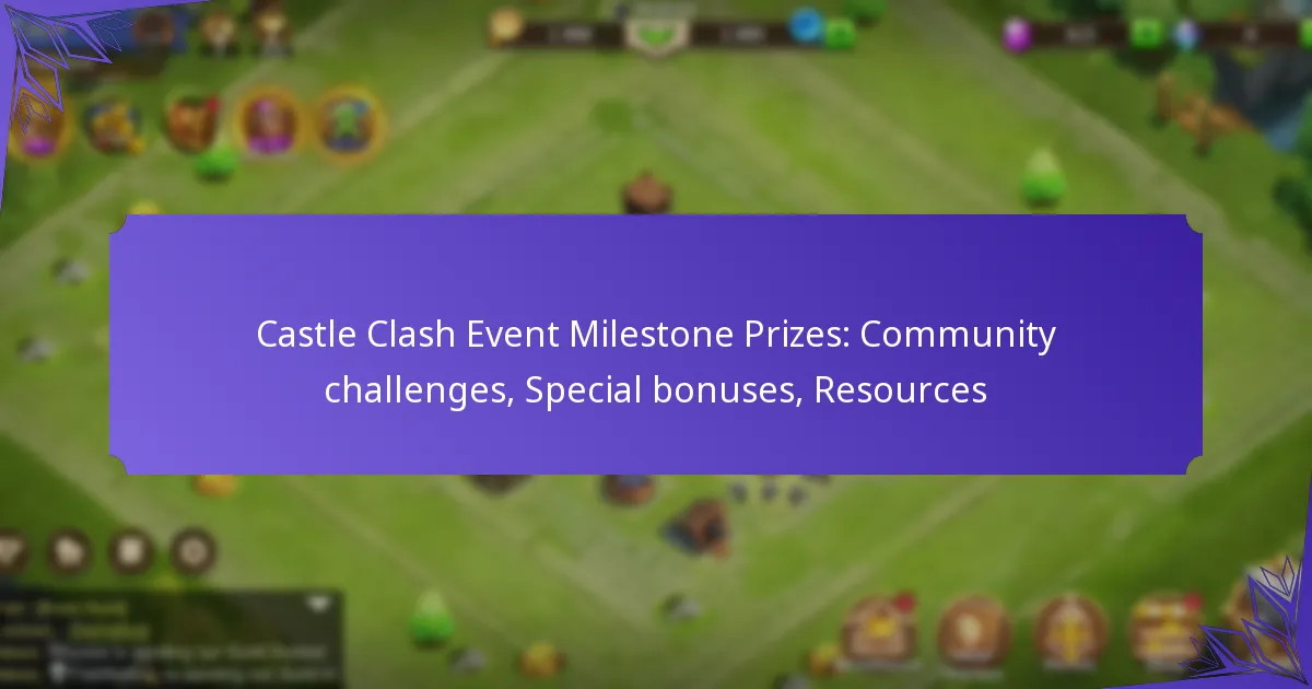 Castle Clash Event Milestone Prizes: Community challenges, Special bonuses, Resources