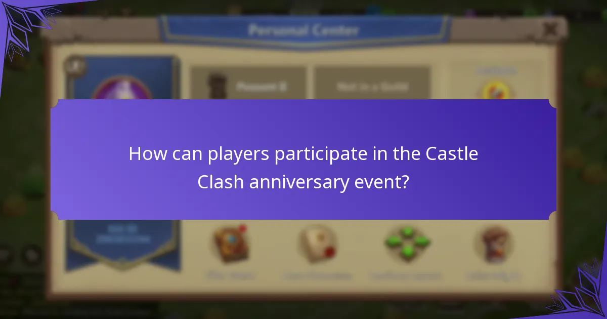 What are the milestone prizes for the Castle Clash anniversary event?