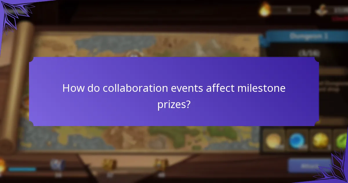 How do collaboration events affect milestone prizes?