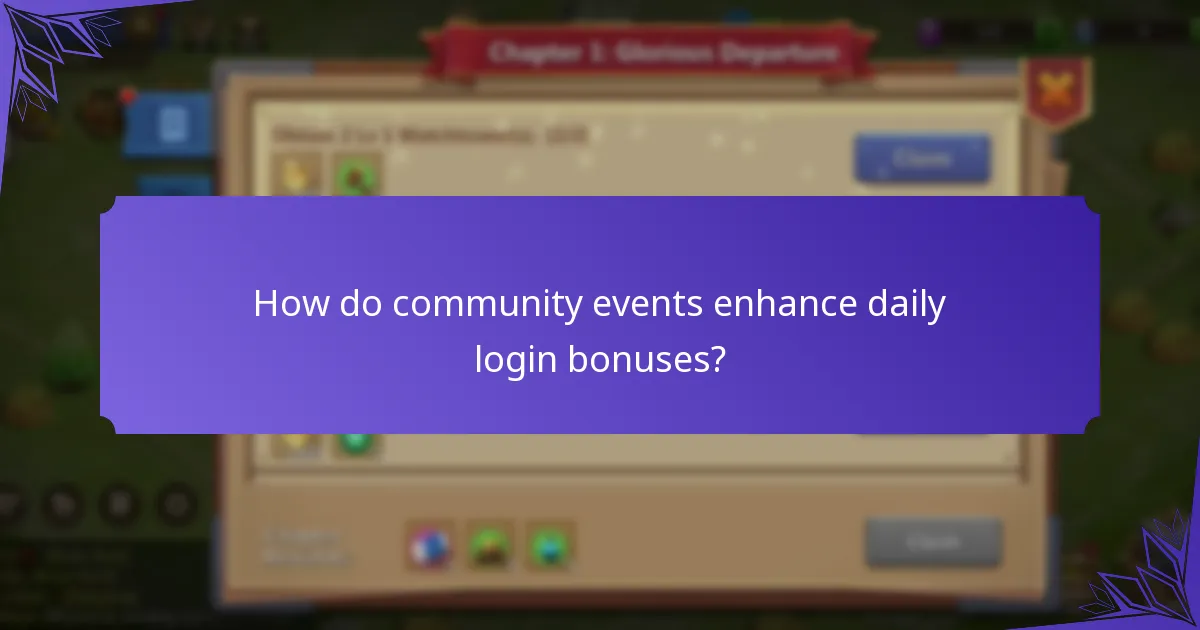 How do community events enhance daily login bonuses?