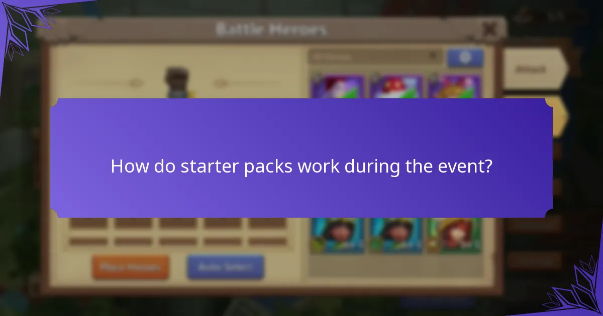 How do starter packs work during the event?
