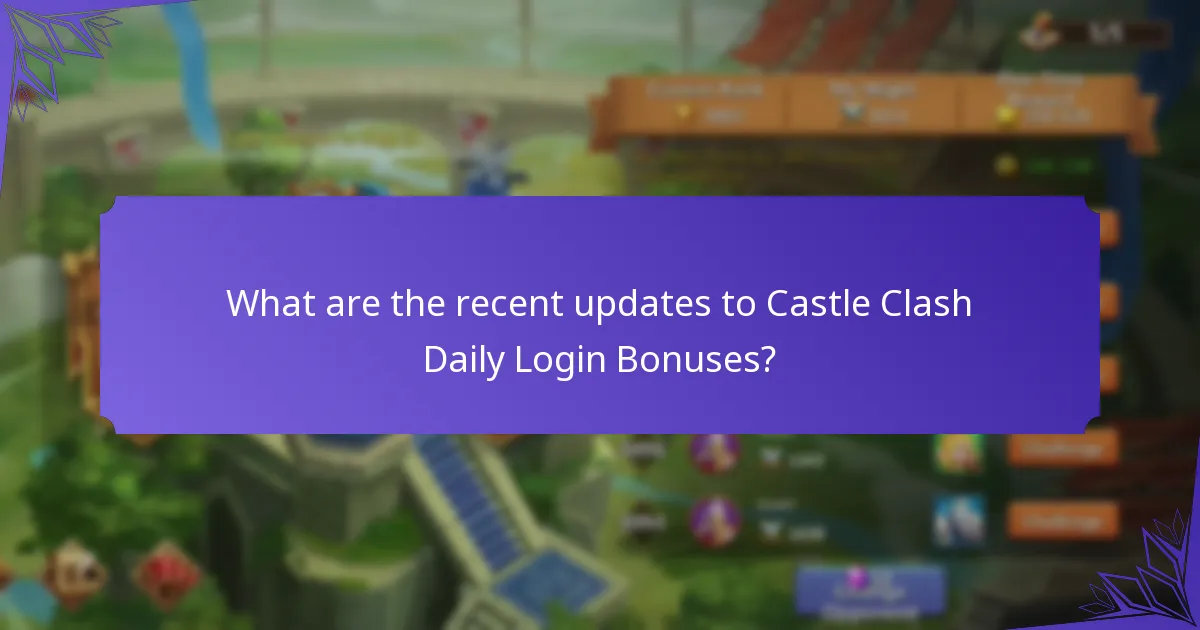 What are the recent updates to Castle Clash Daily Login Bonuses?